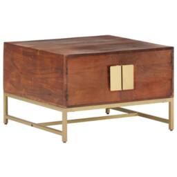 Berkfield Home Coffee Table Honey Brown 67x67x45 cm Solid Acacia Wood - Size: 67 x 67 x 45 cm - thumbnail 8