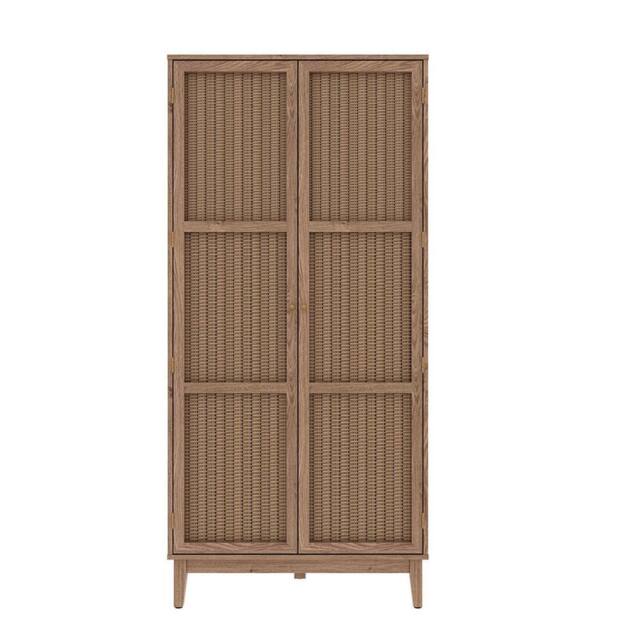 Lemon Pavilion Furniture Bordeaux 2 Door Wardrobe - MDF - L55.7 x W85 x H181 cm - Oak in Brown - Size: 1 Pack - image 1