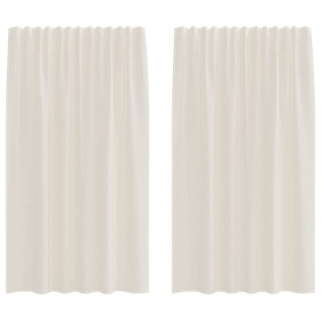 Berkfield Home Voile Curtains with Rod Pockets 2 pcs Cream - image 1