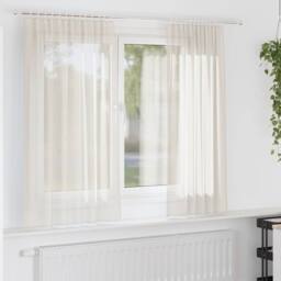 Berkfield Home Voile Curtains with Rod Pockets 2 pcs Cream - thumbnail 2