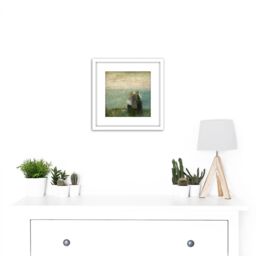 Artery8 Toorop Women At Sea Seascape Painting 8X8 Inch Square Wooden Framed Wall Art Print Picture with Mount in White - thumbnail 2