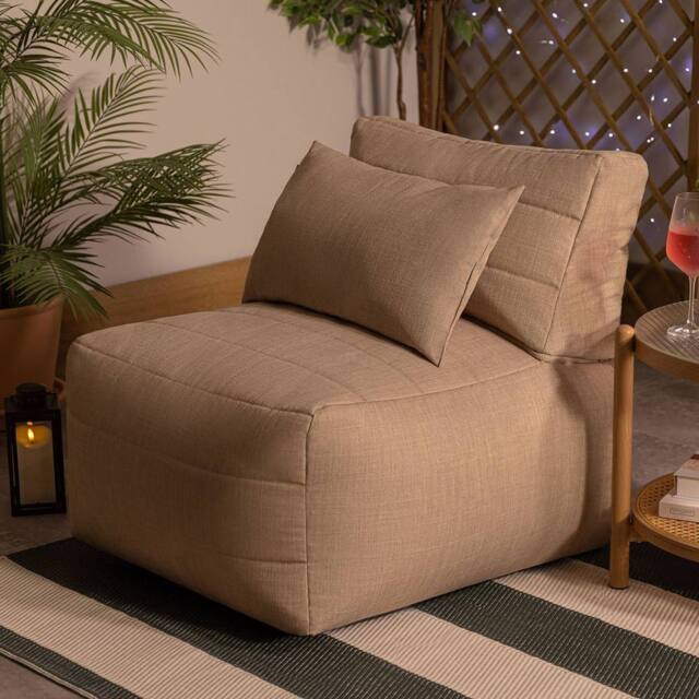 icon Noa Bean Bag Recliner, Outdoor Woven Natural - image 1