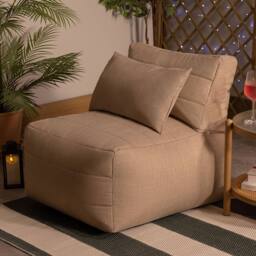 icon Noa Bean Bag Recliner, Outdoor Woven Natural - thumbnail 1