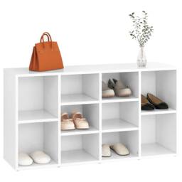 Berkfield Home Shoe Bench White 103x30x54.5 cm Engineered Wood - thumbnail 3