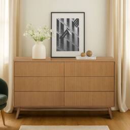 Teamson Home Tremolo Chest of Drawers 6 Drawer Bedroom Dresser in Natural - thumbnail 3