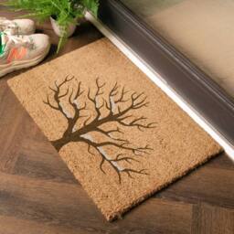 Artsy Mats Snowy Tree Coir Doormat (60 x 40cm) in Brown - Size: 40 x 60 cm - thumbnail 2