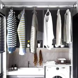 ATEK Extendable Shower Curtain Rod Stainless Steel Adjustable Tension Pole in Silver - Size: 240 cm - thumbnail 2
