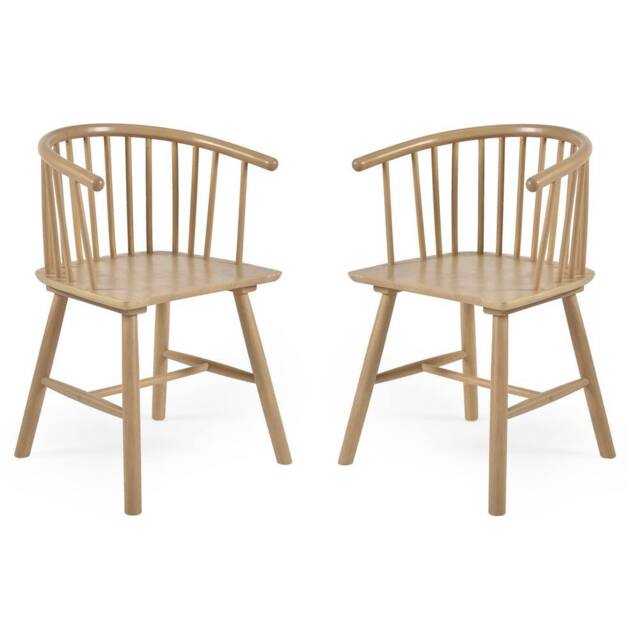 Cheshire Redwood Premium Oak Dining Chairs - Set of 2 in Light Oak - image 1