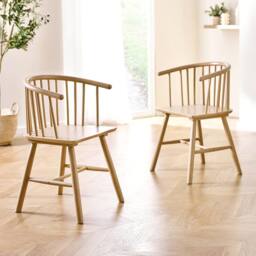 Cheshire Redwood Premium Oak Dining Chairs - Set of 2 in Light Oak - thumbnail 4