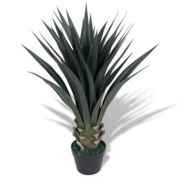 Berkfield Home Artificial Yucca Plant with Pot 85 cm Green - thumbnail 2
