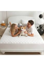 KDMD Double Waterproof Mattress Protector Encasement 40cm Breathable in White - thumbnail 4