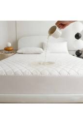KDMD Double Waterproof Mattress Protector Encasement 40cm Breathable in White - thumbnail 2