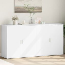 Berkfield Home Sideboards 2 pcs White 79x38x80 cm Engineered Wood - Size: 79 x 38 x 80 cm - thumbnail 1