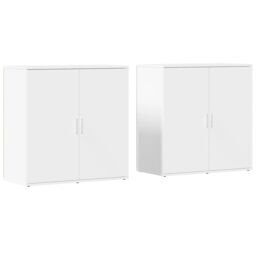 Berkfield Home Sideboards 2 pcs White 79x38x80 cm Engineered Wood - Size: 79 x 38 x 80 cm - thumbnail 2