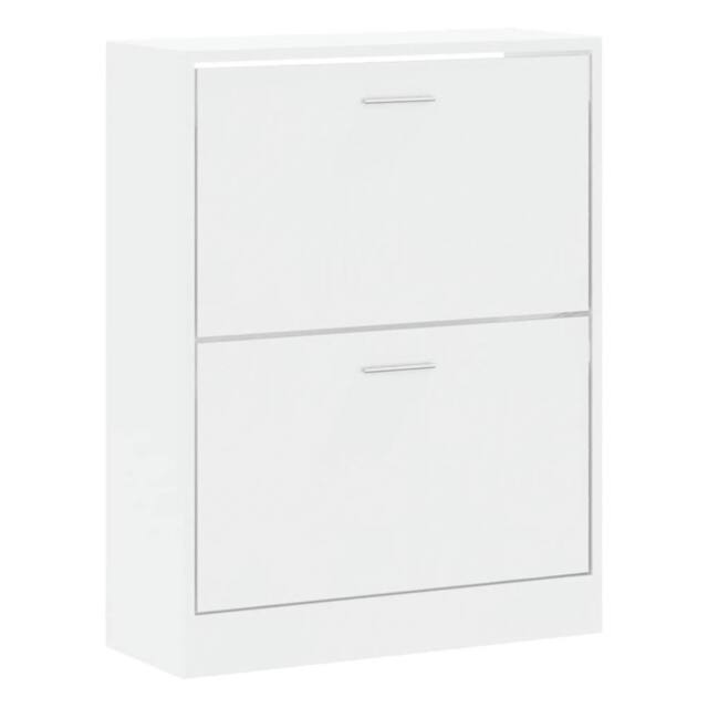 Berkfield Home Shoe Cabinet High Gloss White 63x24x81 cm Engineered Wood - Size: 63 x 24 x 81 cm - image 1