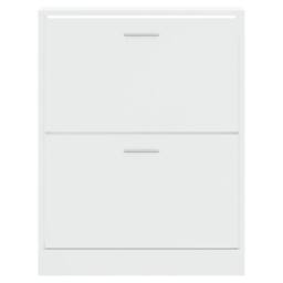 Berkfield Home Shoe Cabinet High Gloss White 63x24x81 cm Engineered Wood - Size: 63 x 24 x 81 cm - thumbnail 4