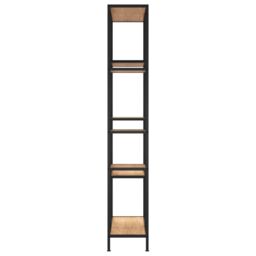Berkfield Home Book Shelf 80x30x180 cm Steel & Engineered Wood in Brown - Size: 80 x 30 x 180 cm - thumbnail 4
