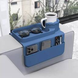 Havendro Sofa Chair Arm Rest Organiser Tray Storage Holder in Blue - thumbnail 6