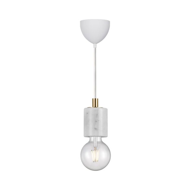 Nordlux Vintage Indoor Pendant Light White Marble E27 Retro - Mains Powered, IP20 - image 1