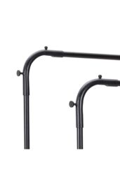 H&O Direct Modern Bedroom Clothes Rack Double Rod in Black - thumbnail 4