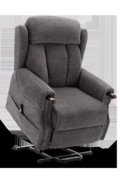 More4Homes Halton Fabric Heavy Duty Single Motor Rise Recliner Lift Mobility Chair in Charcoal - thumbnail 1