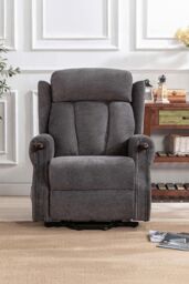 More4Homes Halton Fabric Heavy Duty Single Motor Rise Recliner Lift Mobility Chair in Charcoal - thumbnail 6