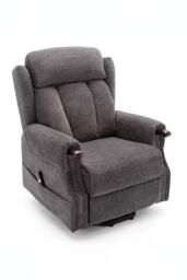 More4Homes Halton Fabric Heavy Duty Single Motor Rise Recliner Lift Mobility Chair in Charcoal - thumbnail 2