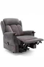 More4Homes Halton Fabric Heavy Duty Single Motor Rise Recliner Lift Mobility Chair in Charcoal - thumbnail 3