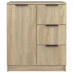 Berkfield Home Sideboards 2 pcs Sonoma Oak 60x30x70 cm Engineered Wood in Brown - Size: 60 x 30 x 70 cm - thumbnail 6