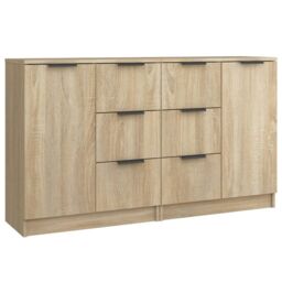 Berkfield Home Sideboards 2 pcs Sonoma Oak 60x30x70 cm Engineered Wood in Brown - Size: 60 x 30 x 70 cm - thumbnail 2