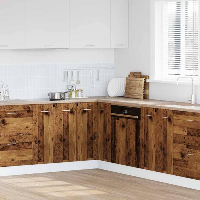 Berkfield Home Kitchen Cabinet Lyon Old Wood 75.5x75.5x81.5 cm Engineered Wood in Brown - image 1