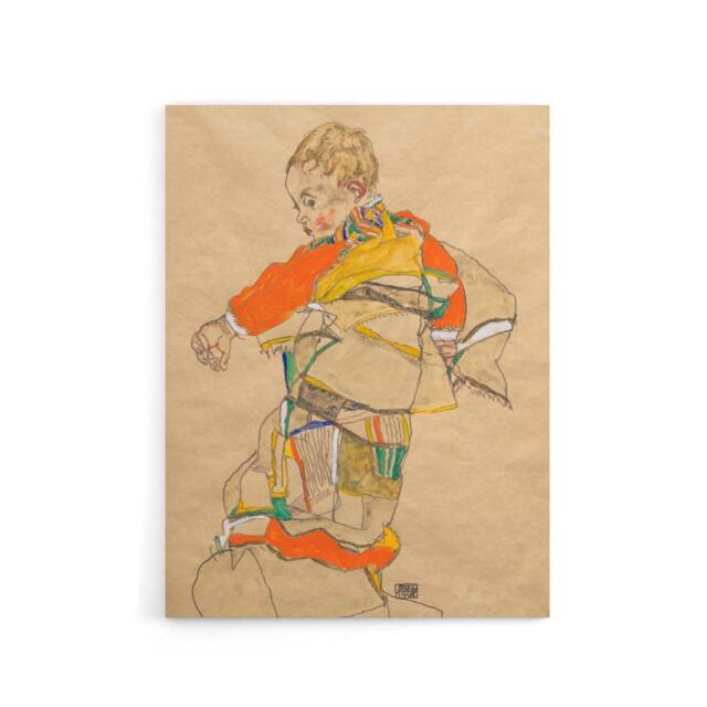 "Artery8 Anton Peschka Jr Portrait of a Child Schiele Canvas Wall Art Print in Beige - Size: W12"" x H16""" - image 1