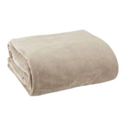 simpa Super Soft Beige Fleece Throw Warm Thermal Sofa Blanket - thumbnail 2