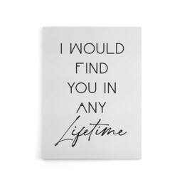 "Artery8 I Would Find You In Any Lifetime Bright Romantic Canvas Wall Art Print in White - Size: W12"" x H16""" - thumbnail 1