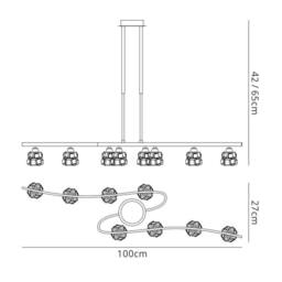 Netlighting Ice Telescopic 8 Light G9 Antique Brass in Bronze - thumbnail 2
