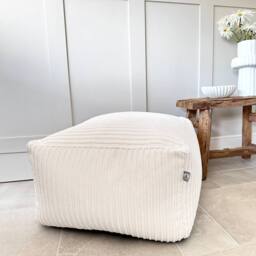 rucomfy Beanbags rucomfy Indoor Large Ottoman Pouffe - Jumbo Cord Bean Bag Footstool in Ivory
