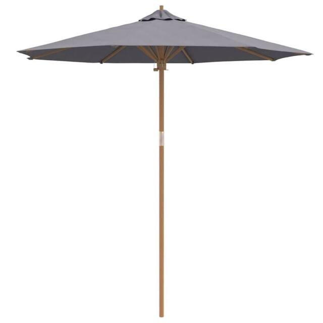 Berkfield Home Dark Grey Garden Parasol 240x260 cm Bamboo - image 1