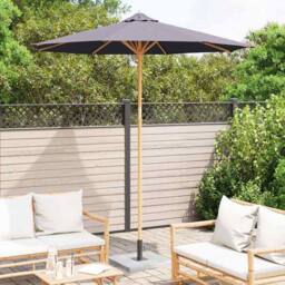 Berkfield Home Dark Grey Garden Parasol 240x260 cm Bamboo - thumbnail 3