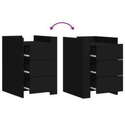 Berkfield Home Decorative Bedside Cabinet Black 45x50x65 cm Engineered Wood - Size: 45 x 50 x 65 cm - thumbnail 7