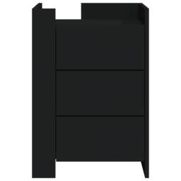 Berkfield Home Decorative Bedside Cabinet Black 45x50x65 cm Engineered Wood - Size: 45 x 50 x 65 cm - thumbnail 4