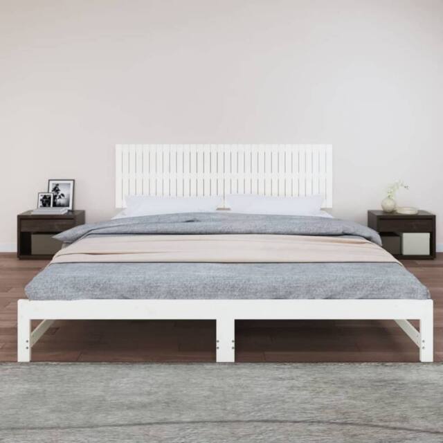 Berkfield Home Wall Headboard White 204x3x60 cm Solid Wood Pine - Size: 204 x 3 x 60 cm - image 1