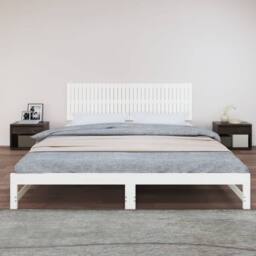 Berkfield Home Wall Headboard White 204x3x60 cm Solid Wood Pine - Size: 204 x 3 x 60 cm - thumbnail 1