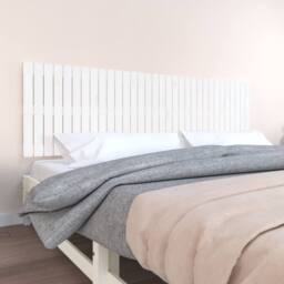 Berkfield Home Wall Headboard White 204x3x60 cm Solid Wood Pine - Size: 204 x 3 x 60 cm - thumbnail 2