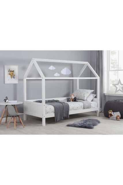 Birlea Home Bed Children's Wooden Bed Frame in White - Size: Single - image 1