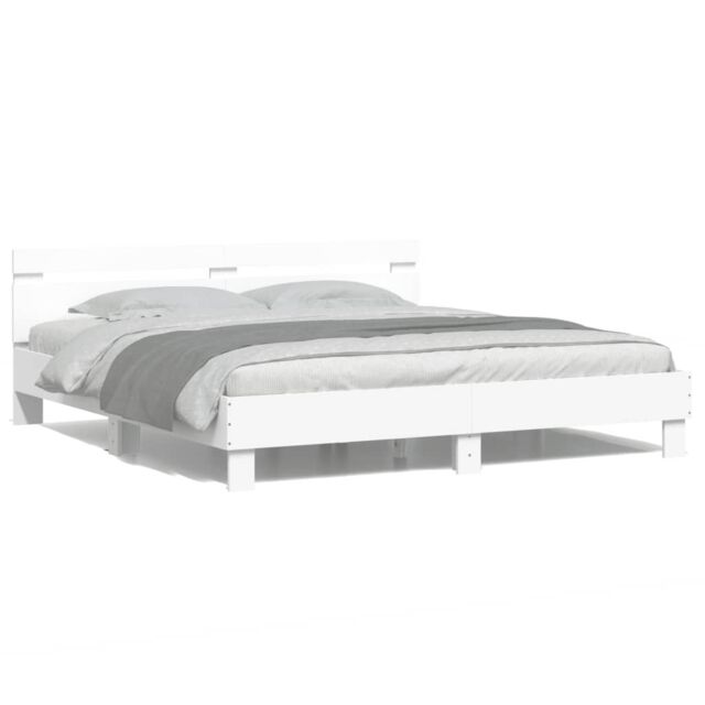 Berkfield Home Bed Frame with LED without Mattress White 180x200 cm Super King - image 1