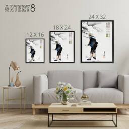 "Artery8 Captain Higuchi The Midst Of Attack Framed Canvas Wall Art Print Gekko in White - Size: W12"" x H16""" - thumbnail 4