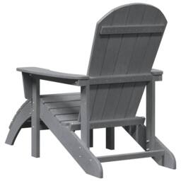 Berkfield Home Adirondack Chair with Footrest Light Grey HDPE - thumbnail 6