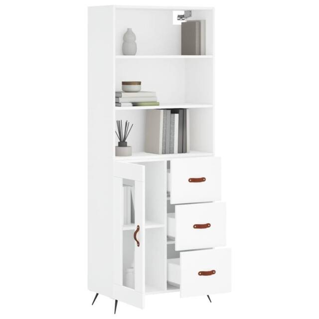 Berkfield Home Highboard White 69.5x34x180 cm Engineered Wood - image 1