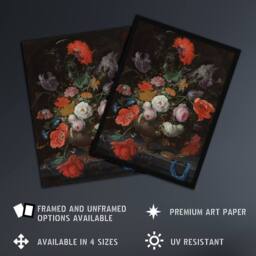 Artery8 Still Life with Flowers & a Watch Mignon Framed Wall Art Print - Size: A4 - thumbnail 2