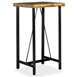 Berkfield Home Bar Table Solid Reclaimed Wood 60x60x107 cm in Brown - Size: 60 x 60 x 107 cm - thumbnail 9
